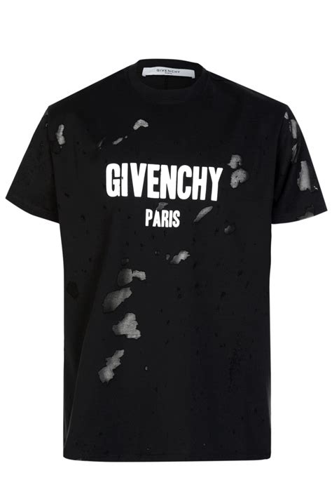 givenchy t shirt distressed|givenchy t shirt with holes.